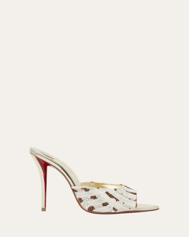 Miss Z Strass Red Sole Slide Sandals